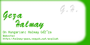 geza halmay business card